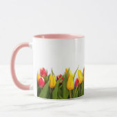 Verse Bloem Jonge Levendige Rode Gele Tulpen Mok (Links)