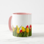 Verse Bloem Jonge Levendige Rode Gele Tulpen Mok (Voorkant links)