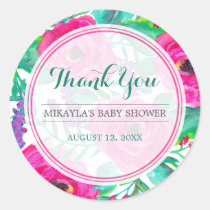 Verse Bloemen Baby shower Favor Sticker