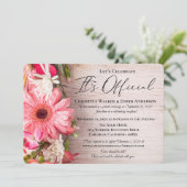 Verse Bloemen Bloemstukken Het is Officieel Trouwe Kaart (Staand voorkant)