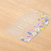 Verse Bloemen Boog Bruiloft Acryl Uitnodigingen (Laagn)
