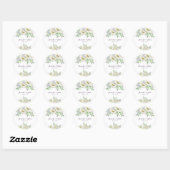 Verse bloemen - bruiloft ronde sticker (Vel)