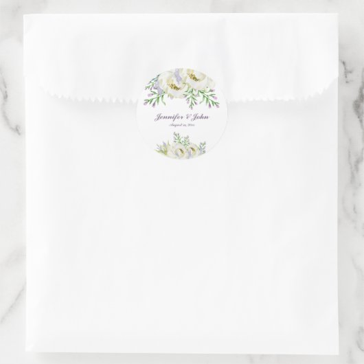 Verse bloemen - bruiloft ronde sticker (Tas)
