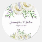 Verse bloemen - bruiloft ronde sticker (Voorkant)