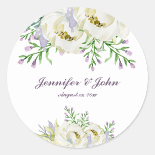 Verse bloemen - bruiloft ronde sticker