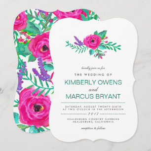 Verse Bloemen Bruiloft uitnodiging / Bloemen Terug