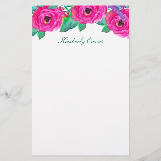 Verse Bloemen Gepersonaliseerd briefpapier (Voorkant)