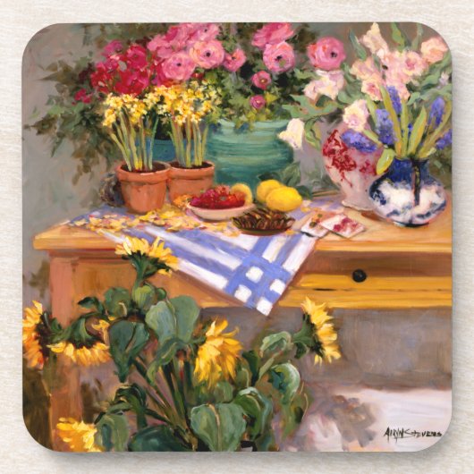 Verse bloemen I Drankjes Onderzetter (Voorkant)