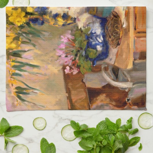 Verse bloemen II Theedoek (Gevouwen)