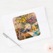 Verse bloemen II Vierkante Sticker (Envelop)