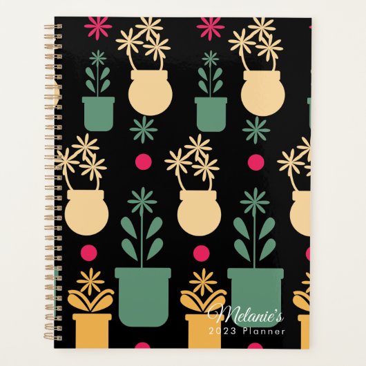 Verse bloemen Kleurrijke botanische naam planner (Voorkant)