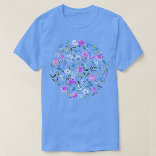 Verse bloemen Paarse T-shirt (Design voorkant)