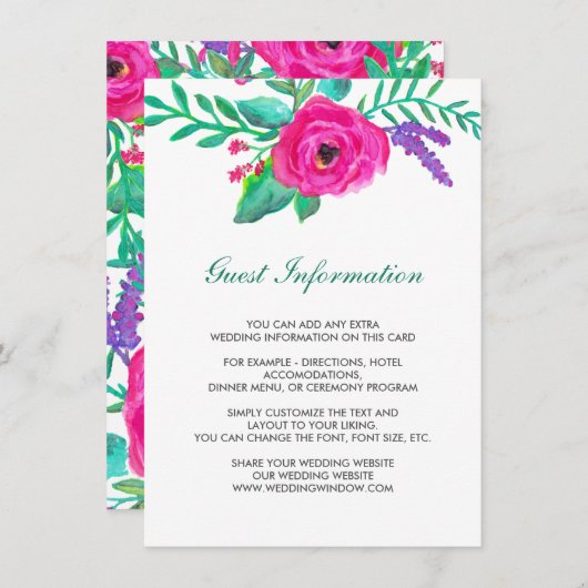 Verse Bloemen Trouwtussenvoegsel Kaart (Voorkant / Achterkant)