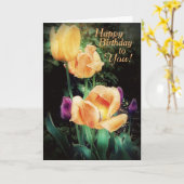 Verse Bloemen Verjaardagswensen Kaart (Gele Bloem)