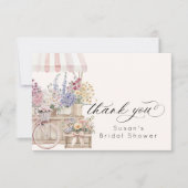 Verse Bloemenkar Bruiloftsborrel Bedankkaart (Voorkant)