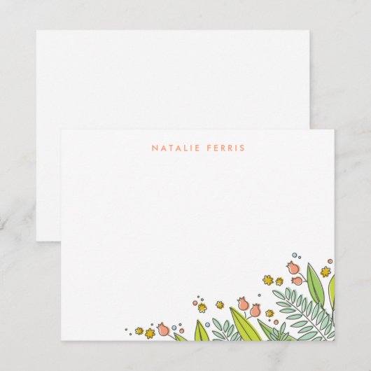 Verse Bloementuin Gepersonaliseerde briefpapier Ka Kaart (Voorkant / Achterkant)
