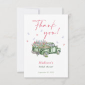 Verse Bloemenwagen Bruidsdiner Bedankkaart (Voorkant)