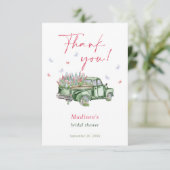 Verse Bloemenwagen Bruidsdiner Bedankkaart (Staand voorkant)