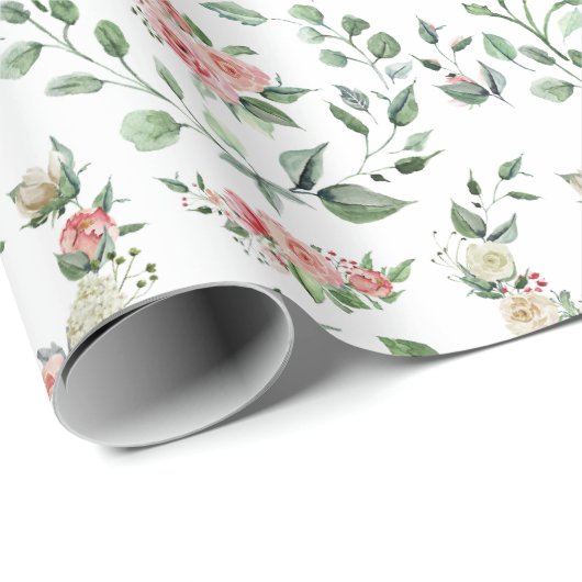 Verse Bloesem Roze Bruiloft Cadeaupapier (Rol Hoek)