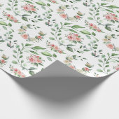 Verse Blozende Roze Bruiloft Cadeaupapier (Hoek)