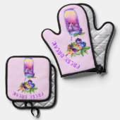 Verse Blueberry Drink Mitt & Pot Holder Set (Voorkant / Achterkant)