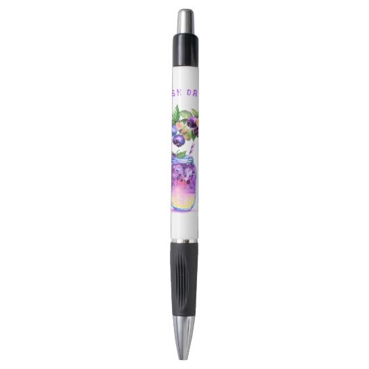Verse Blueberry Drink Pen - Aangepaste Tekst (Voorkant Verticaal)