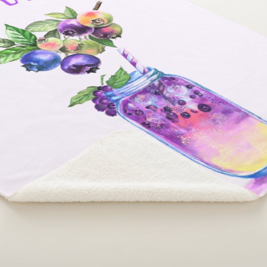 Verse Blueberry Drink Sherpa Deken Aangepaste teks (3/4)