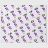 Verse Blueberry Drink Wrapping Paper Cadeaupapier (Vlak)