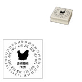 Verse Boerderij Eieren Doos Datum Wiel Rubberstempel (Gestempeld)