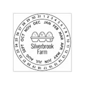 Verse Boerderij Eieren Doos Datum Wiel Rubberstempel (Afrduk)