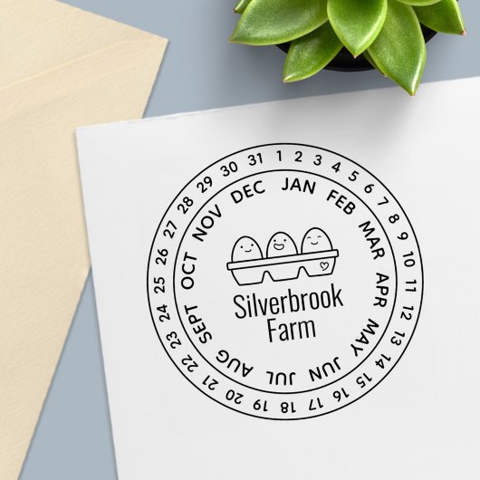 Verse Boerderij Eieren Doos Datum Wiel Zelfinktende Stempel