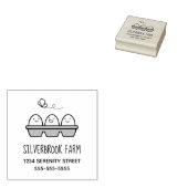 Verse Boerderij Eieren Karton Adres 2 Rubberstempel (Gestempeld)