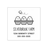 Verse Boerderij Eieren Karton Adres 2 Rubberstempel (Afrduk)