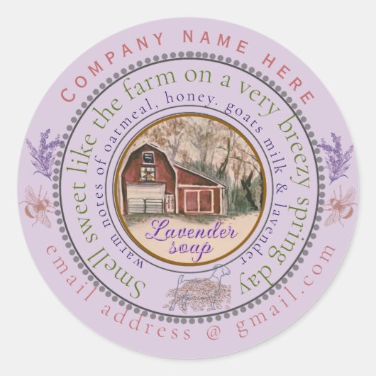 Verse boerderijen zeep aanpassen ronde sticker (Voorkant)