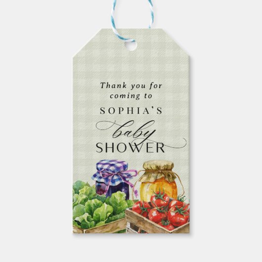Verse boeren verkopen lokaal geteeld Baby shower Cadeaulabel (Voorkant)