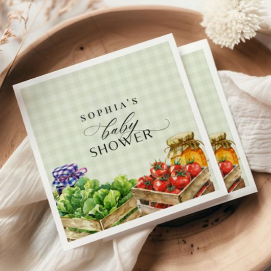 Verse boeren verkopen lokaal geteeld Baby shower Servet
