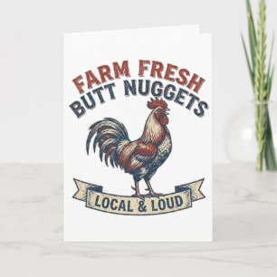 Verse Boerenkont Nuggets Haantje Grappig Retro Kip Kaart