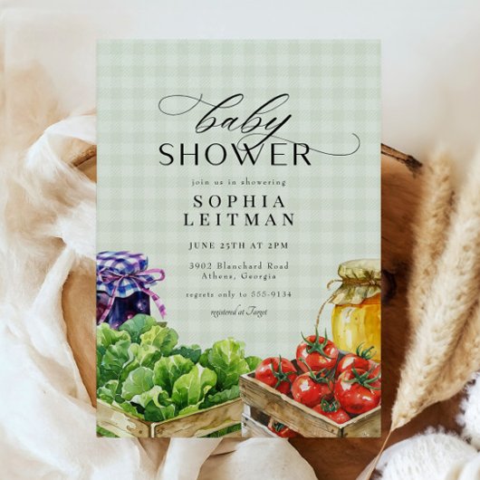 Verse Boerenmarkt Lokale Baby Shower Kaart