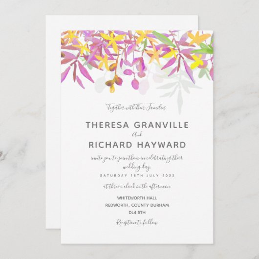 Verse Boho bruiloft uitnodigen carnaval Kaart (Voorkant / Achterkant)