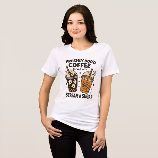 Verse Boo'd Coffee Halloween T-Shirt – Schattigee  (Voorkant volledig)