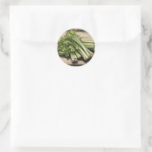 Verse bos selderij op hout ronde sticker (Tas)