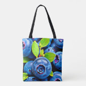Verse bosbessen Close-up Tote Bag (Achterkant)