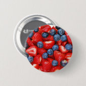 Verse bosbessen en aardbeien ronde button 5,7 cm (Voorkant /achterkant)