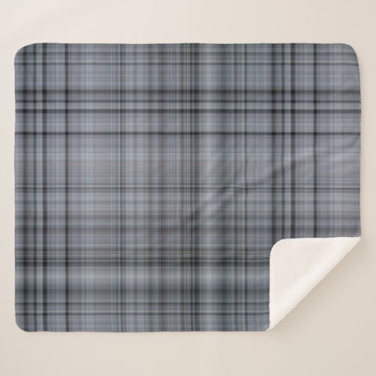 Verse bosbessen Navy Blue Plaid Sherpa Deken (Voorkant (horizontaal))