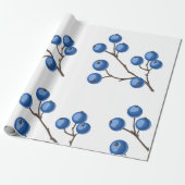 Verse bosbessen op een aftakkingspapier cadeaupapier (Uitgerold)