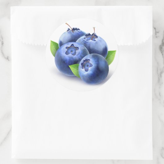 Verse bosbessen ronde sticker (Tas)