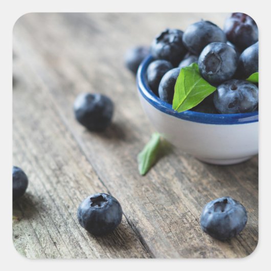 Verse bosbessen vierkante sticker (Voorkant)