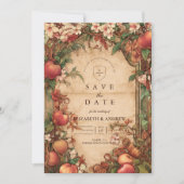 Verse botanische bruiloft save the date (Voorkant)