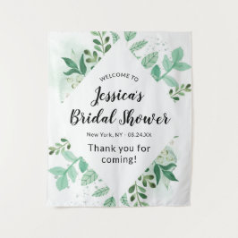 Verse botanische mint bruiloftsborrel welkom wandkleed