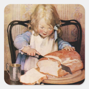Verse brood door Jessie Willcox Smith Vierkante Sticker